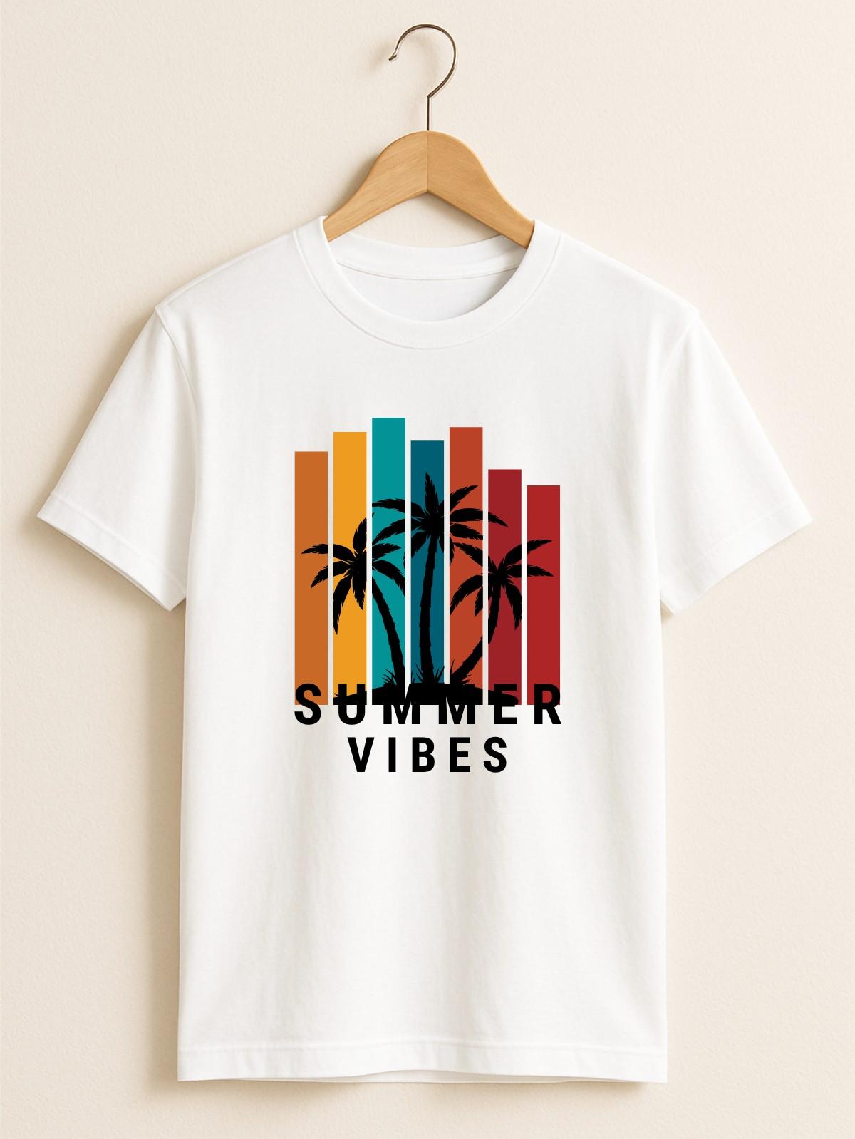 Summer Vibes Retro Palm Graphic T-Shirt